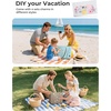 BAGSMART Beach Bag for Women, Water-resistant Rubber Tote Bag, Sandproof Vacation Essentials for Summer Swim Cruise Pool(A-khaki)