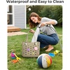 BAGSMART Beach Bag for Women, Water-resistant Rubber Tote Bag, Sandproof Vacation Essentials for Summer Swim Cruise Pool(Almond Birch)