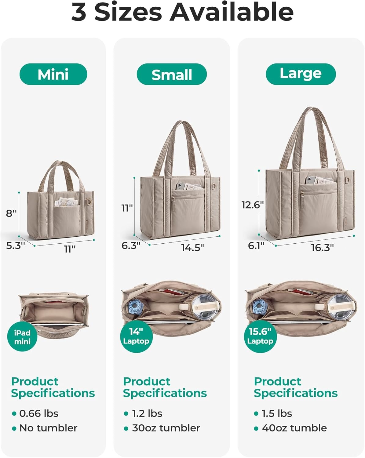 image:imageBAGSMART Boxy Tote Bag for Women Crossbody Bag with Zipper Crush Bow Purses for Travel Work CollegeCamel