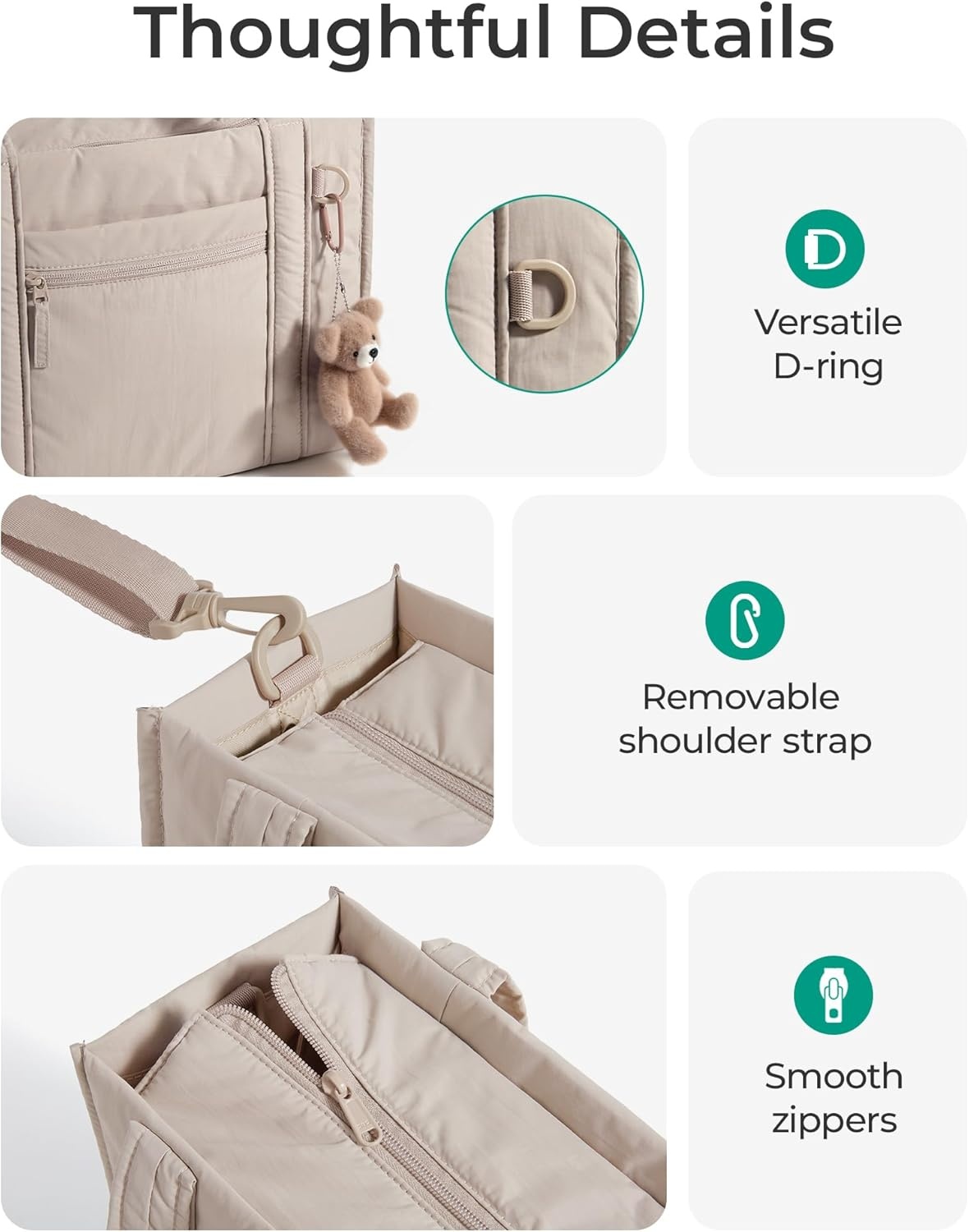 image:imageBAGSMART Boxy Tote Bag for Women Crossbody Bag with Zipper Crush Bow Purses for Travel Work CollegeDim Gray